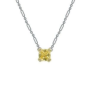 Judith Ripka Canary Crystal & Diamond JR TWO Linen Pendant Fancy-link Necklace